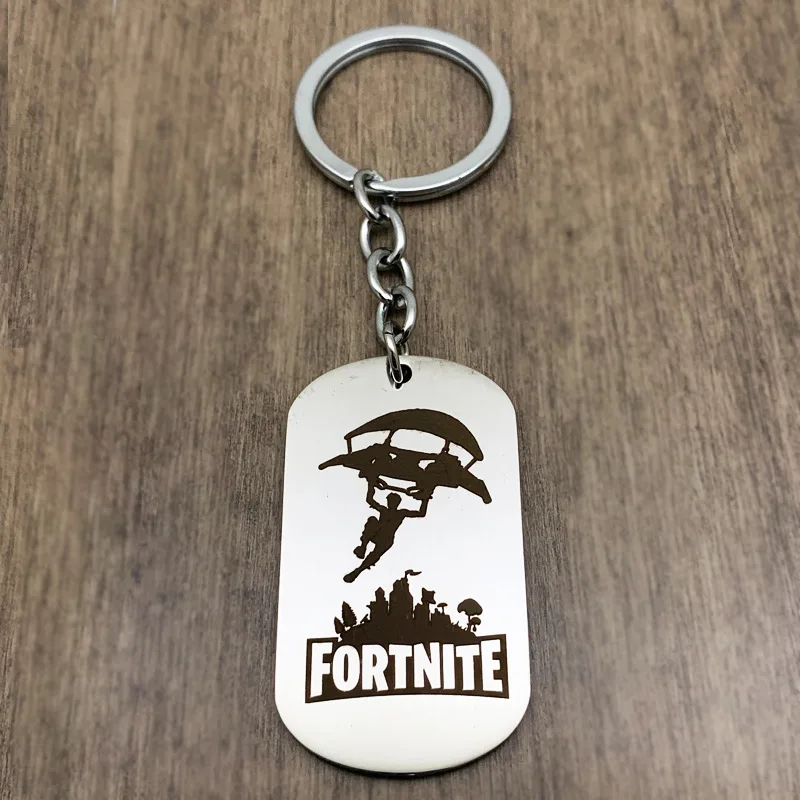 Fortnites брелок с крепостным узором и ночным из нержавеющей стали кулон для