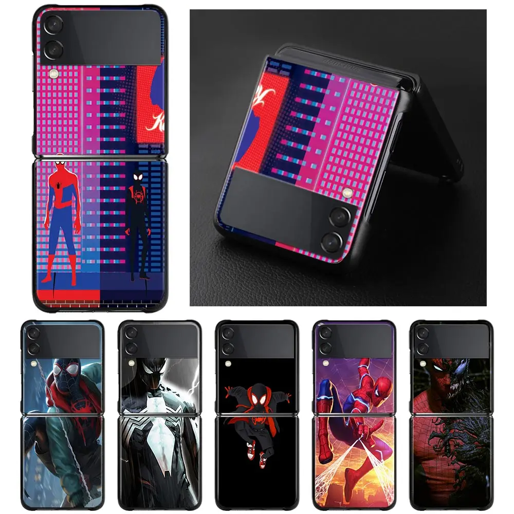 Case For Samsung Galaxy Z Flip3 5G z flip ZF3 ZF Cover for samsung Flip 3 Zflip3 Hard PC Funda Marvel Image spider man | Мобильные