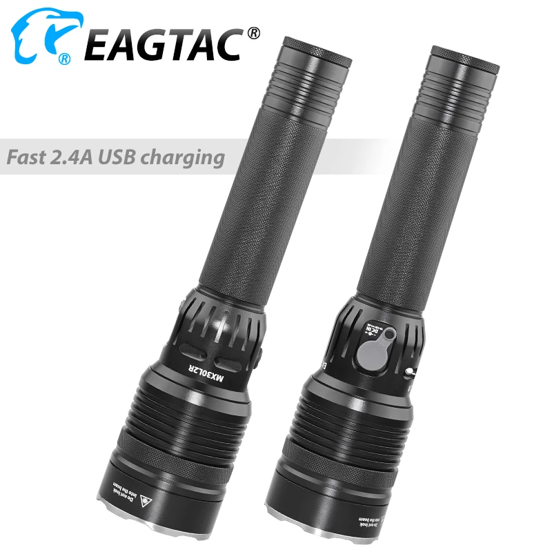 EAGTAC MX30L2R 4500 люмен мощный Компактный Перезаряжаемый USB светодиодный фонарь тактический фонарь 32650 13000 мАч автомобильное зарядное устройство 300 часов