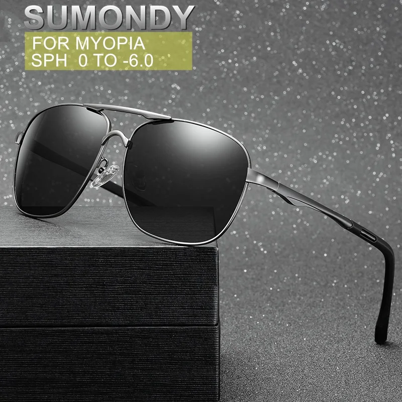 SUMONDY Dioptre от 0 до 6,0 близорукость солнцезащитные очки для мужчин и женщин UV400 или поляризованные близорукие очки для близоруких UF91