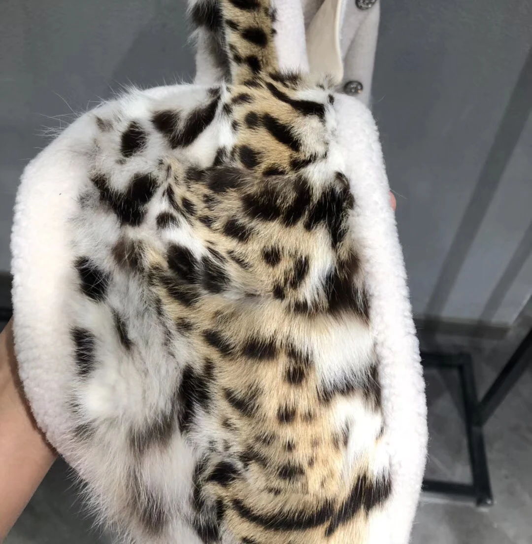 leopard printing real fur coat women coats winter and autumn sheep fur jacket ladies female outwear plush overcoat