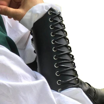 

Adult Sleeve Cover Punk Cosplay Lace Up Cross Solid Color Bandage Harness Wide Cuff Leather Gothic Rock Unisex Arm Bangles