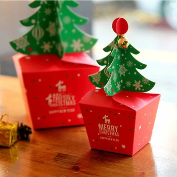 

2020 Bags Boxes Party Paper Favour Gift Merry Christmas Sweets Carrier Tree Bell