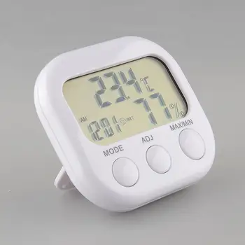 

New Digital Thermometer Humidity HYGRO Hygrometer Temperature Clock TA638 White