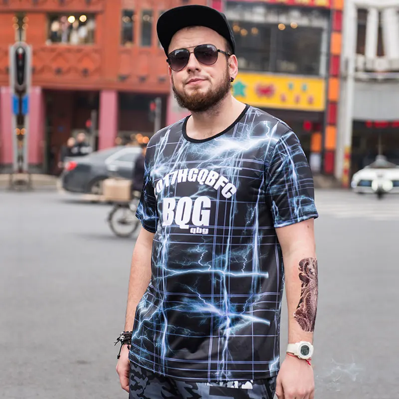 

New men's fat increase loose lightning quick-drying short-sleeved T-shirt