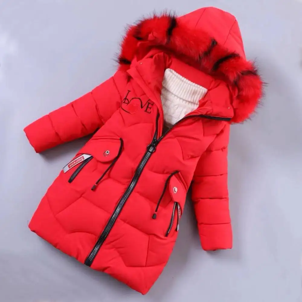 

Girls Down Jackets Baby Outdoor Warm Clothing Thick Coats Windproof Children's Winter Jackets Kids Colourf Fur Collar Outerwear