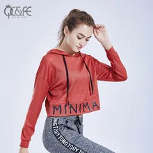 Осень, стиль, свободное повседневное дышащее спортивное пальто с капюшоном, женская блуза для бега, йоги, фитнеса, костюм с длинным рукавом