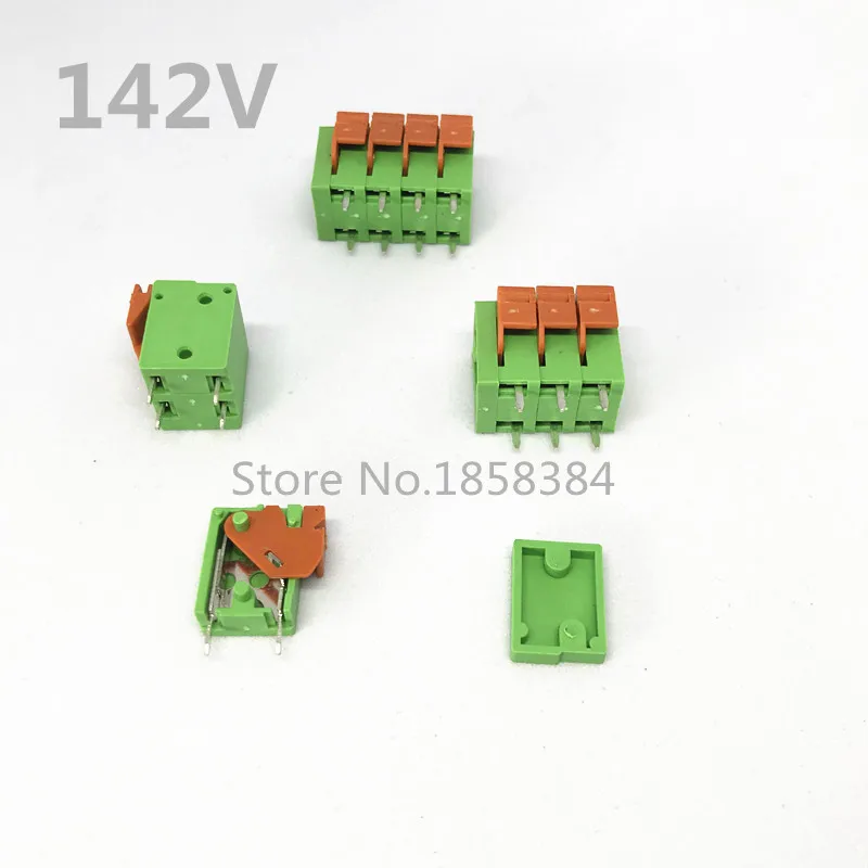 100 шт. KF142V 5,08 мм PCB пружинная Клеммная колодка KF128-5.08 2P 3P 4P 5P 6P 7p 8p 9p 10p Терминалы Разъем PCB монтируемый винт