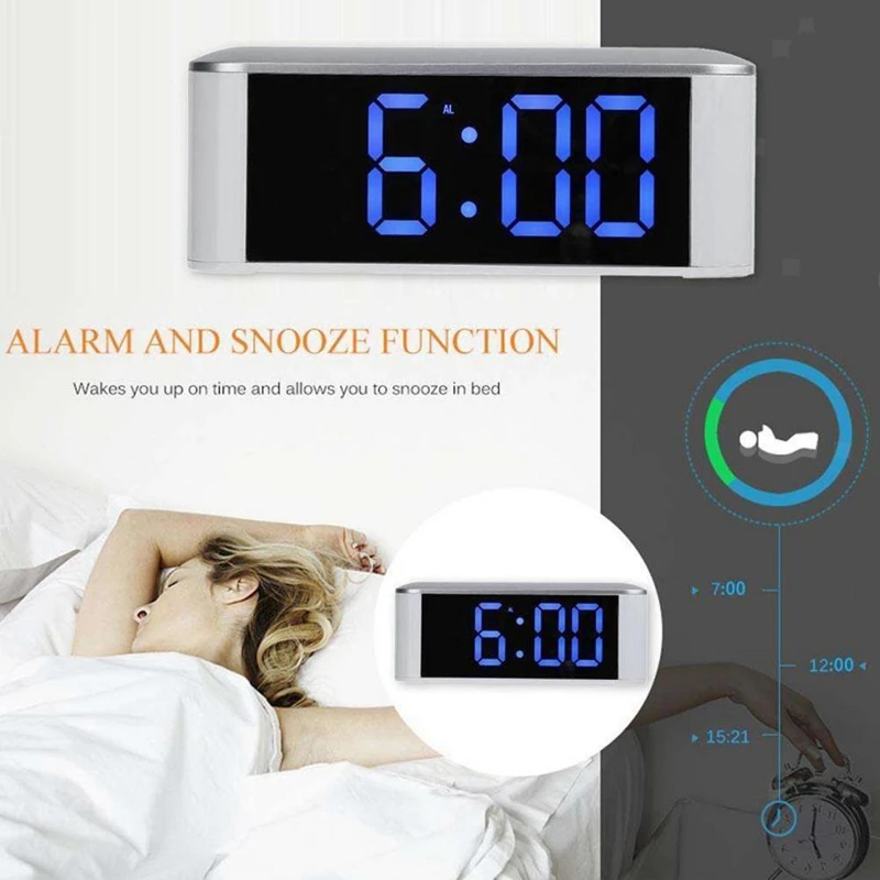 Ts-S25-Wb Press Button Led Mirror Clock