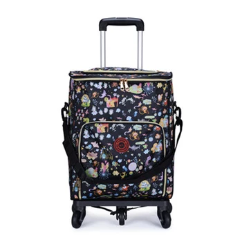 

Woman Shopping Cart elder shopping bag/basket universal wheel trolley bag detachable folding aluminum foil paper insulation bags
