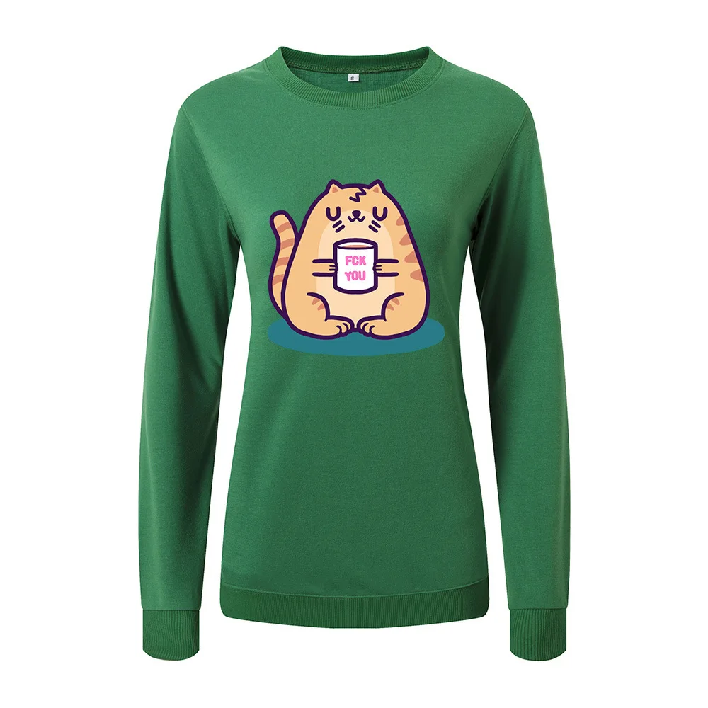 

SINGRAIN Cat Hoodie Women 2019 Autumn Winter Plus Size Funny Animal Basic Pullover Tops Harajuku Cute Cartoon Print Sweatshirt