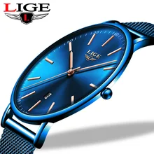 Часы наручные lige женские кварцевые брендовые Роскошные водонепроницаемые