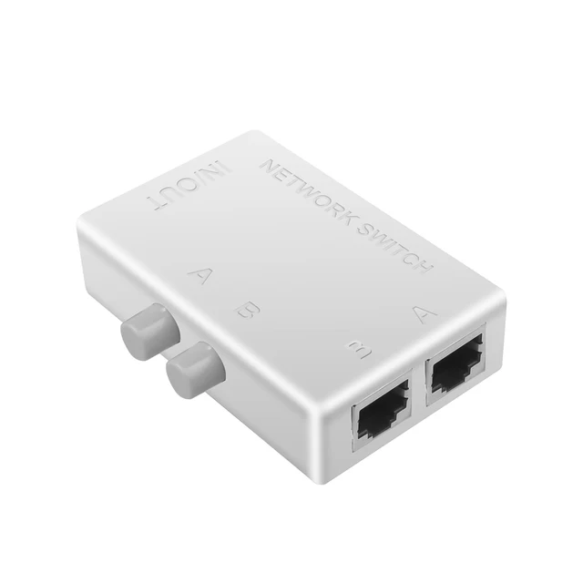 Kebidumei Mini 2 Port RJ45 RJ-45 сетевой коммутатор Ethernet сетевой бокс переключатель двухсторонний порт ручное использование коммутатор адаптер концентратор 2