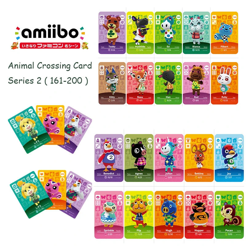 

Animal Crossing Card Series 2 (161-200) Amiibo Card Work for Switch 3DS NS Games New Horizons Amiibo Animal Crossing Card