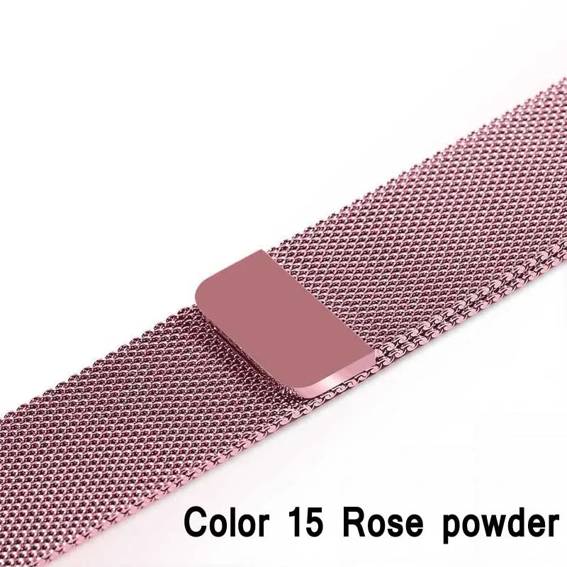 Rose powder Миланская петля для apple watch, ремешок 42 мм, 38 мм, 44 мм, 40 мм, ремешок для apple watch 4, 3, ремешок iwatch, браслет correa pulseira - Цвет ремешка: Rose powder
