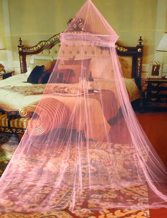 8 цветов, летняя круглая кружевная занавеска для кровати от насекомых, сетчатая ткань из полиэстера, домашний текстиль, элегантная подвесная купольная москитная сетка - Color: pink
