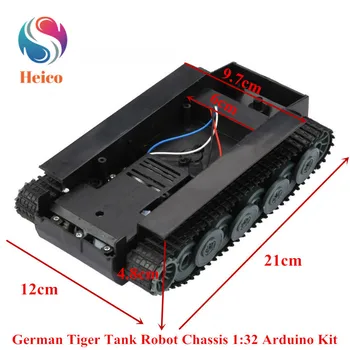 

German Tiger Tank Chassis 1:32 Smart Robot Acrylic Chassis Tank Truck With Rubber Crawler UNO Development Board for DIY Kit