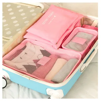 

2020 Spring and Summer New Simple Trend Waterproof Clothes Finishing Bag Travel Storage Bag Six-piece Set