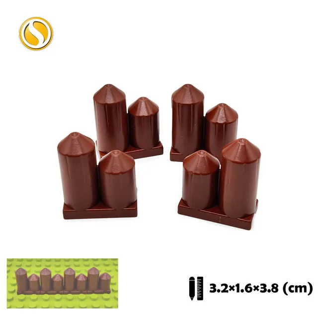 Big Building Block City Farm Architecture Accessories Fence Pillar Bridge Ladder Compatible Big Brick DIY Toys For Children Gift 4pcs Fence