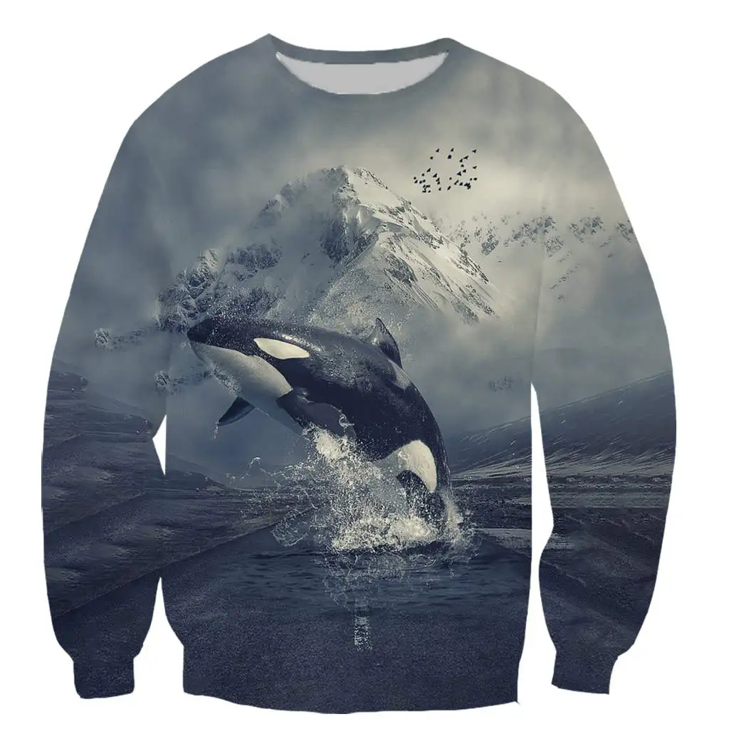 Killer whale/мужские/женские толстовки Harajuku стиль Мужские Толстовки 3D костюмы с принтом супер крутые Moives уличная одежда