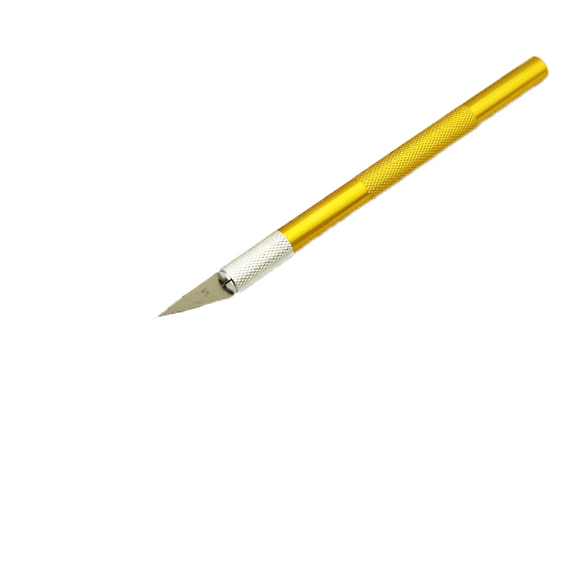Резной Металлический нож для скальпеля набор инструментов Нескользящие лезвия мобильный телефон PCB DIY ремонт ручные инструменты - Цвет: Yellow