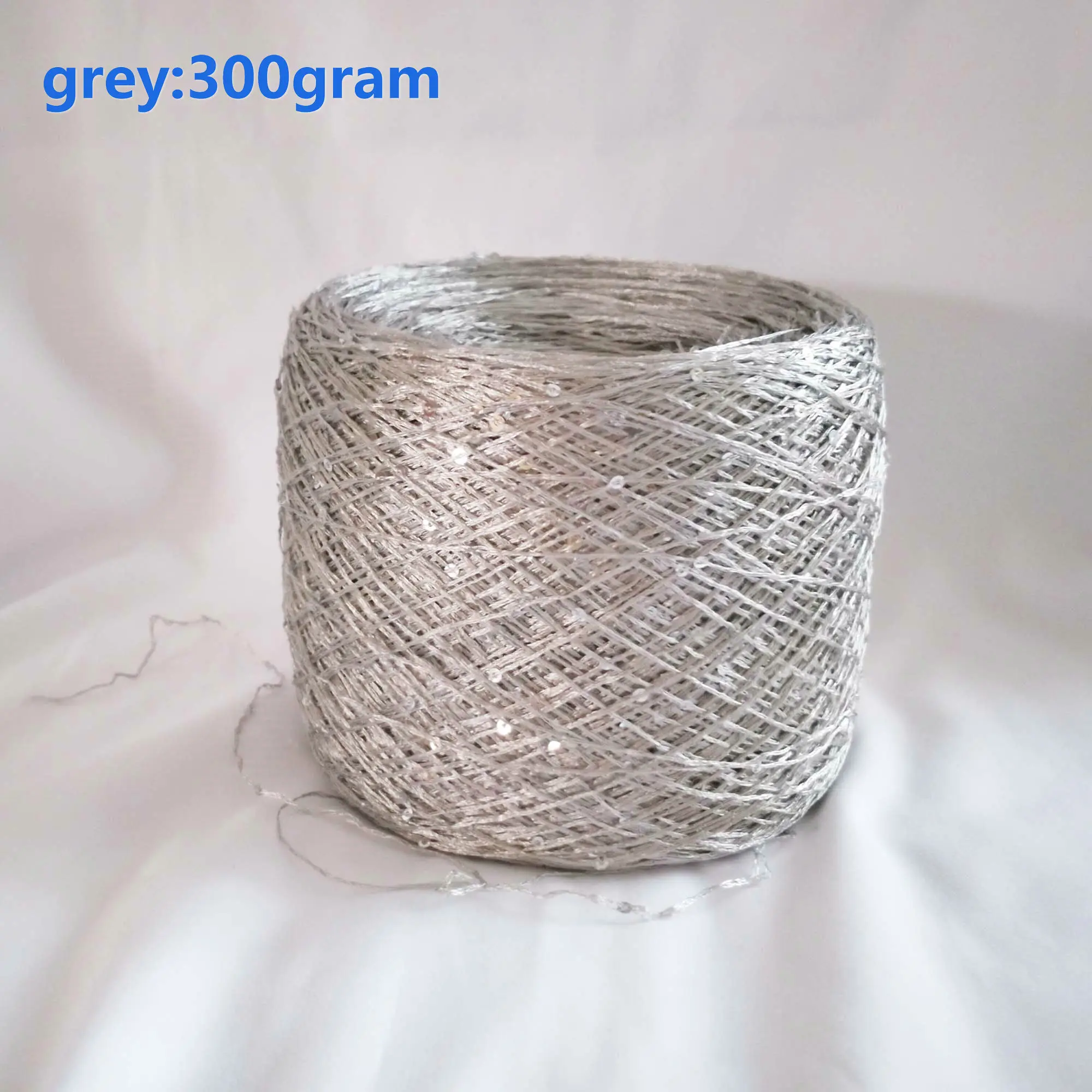 grey300g Распродажа расшитая блестками пряжа причудливая пряжа Золотой Серый Большой Моток ручное вязание крючком пряжа - Цвет: grey300g
