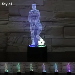 3D Светодиодная лампа с эффектом иллюзии 16 цветов для спорта, баскетбола, футбола проектор ночник пульт дистанционного управления
