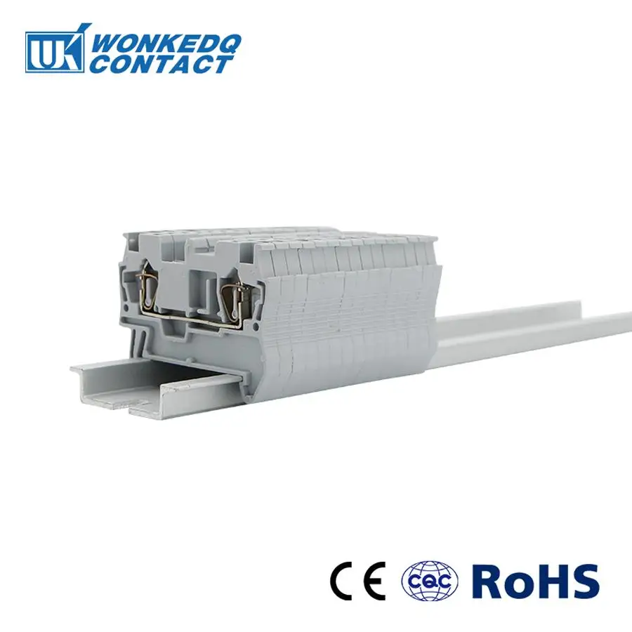 

Din Rail Terminal Blocks 10Pcs ST-1.5 Connectors Electrical Wiring Return Pull Type Spring Cage Connection Terminal Blocks