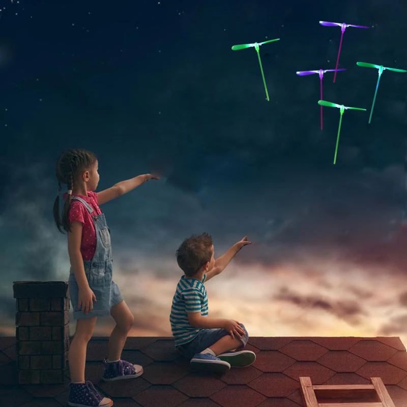 Светодиодный светильник, светящаяся стрекоза, светящиеся вечерние игрушки, детский подарок для маленького ребенка, веселая Летающая катапульта, именинник, летающая стрела DS29