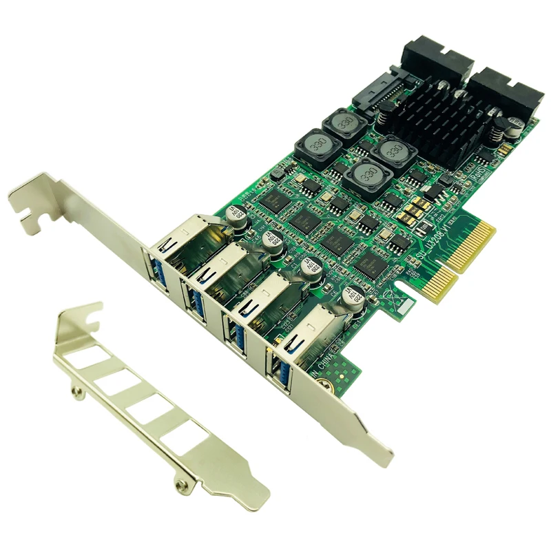 Плата расширения PCI Express PCI-E к USB 3 0 8 портов контроллер SATA независимый 4-канальный