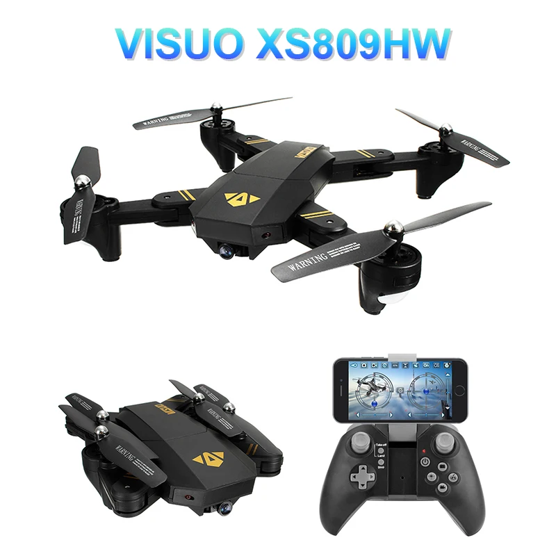 $34.99 VISUO XS809HW WIFI FPV With Wide Angle HD Camera High Hold Mode Foldable Arm RC Drone Quadcopter RT