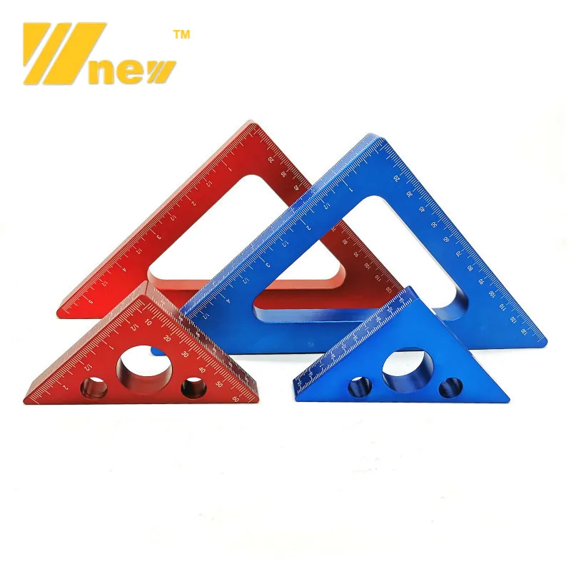 45 Degree Aluminum Alloy Angle Ruler Inch Metric Triangle Ruler ...