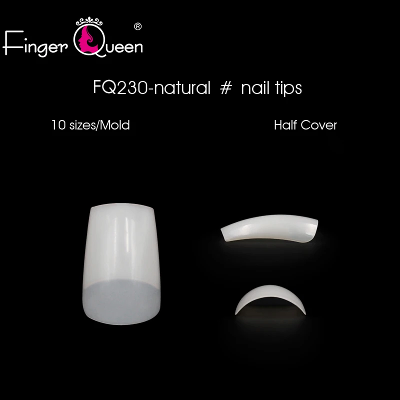 Fingerqueen 100 шт французские накладные акриловые кончики для ногтей полные/половина крышки советы гроб накладные ногти s УФ-гель для маникюра Накладные ногти советы FQ230
