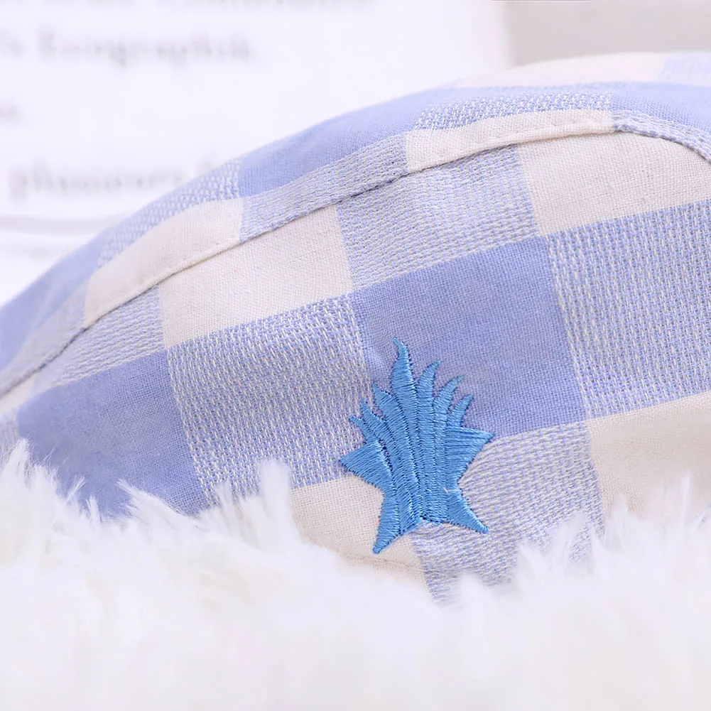 Newly Children Kids Hat Cap Beret Plaid Pattern Fashion Breathable for Outdoor Party FIF66