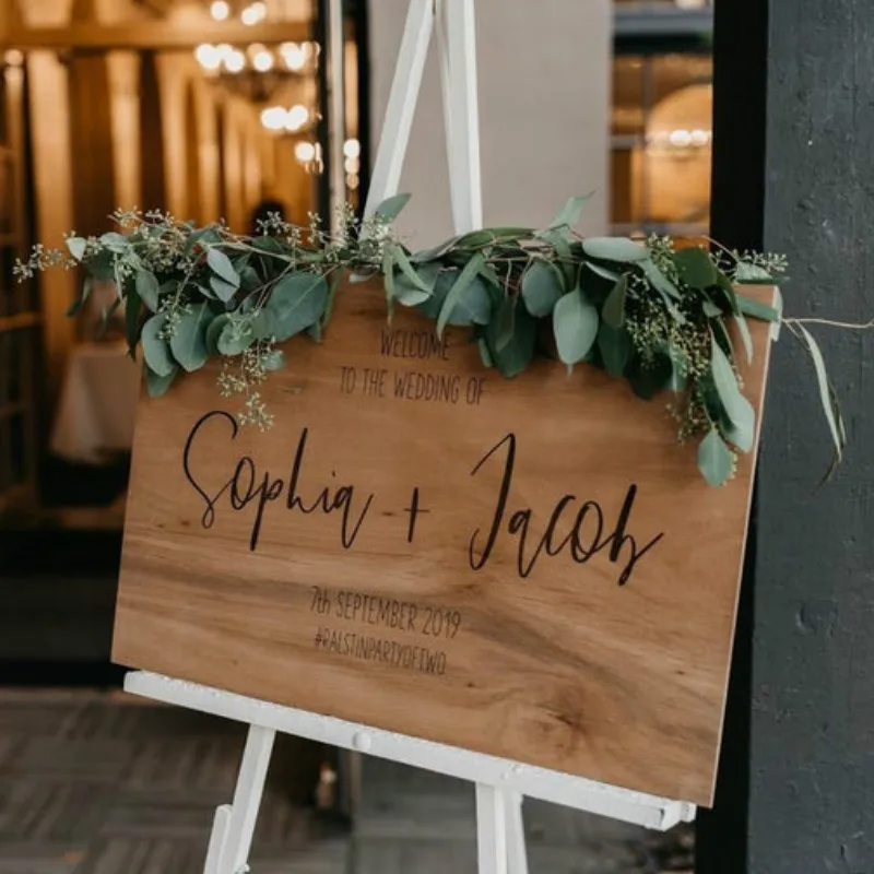 Wedding Welcome Sign Wood Rustic Decor Engagement To Our Party | Дом и сад