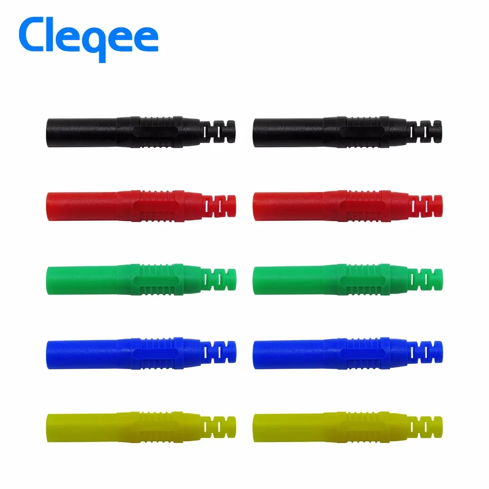 Cleqee P3013 10 шт. высококачественные безопасные 4 мм заглушенные банановые штекеры