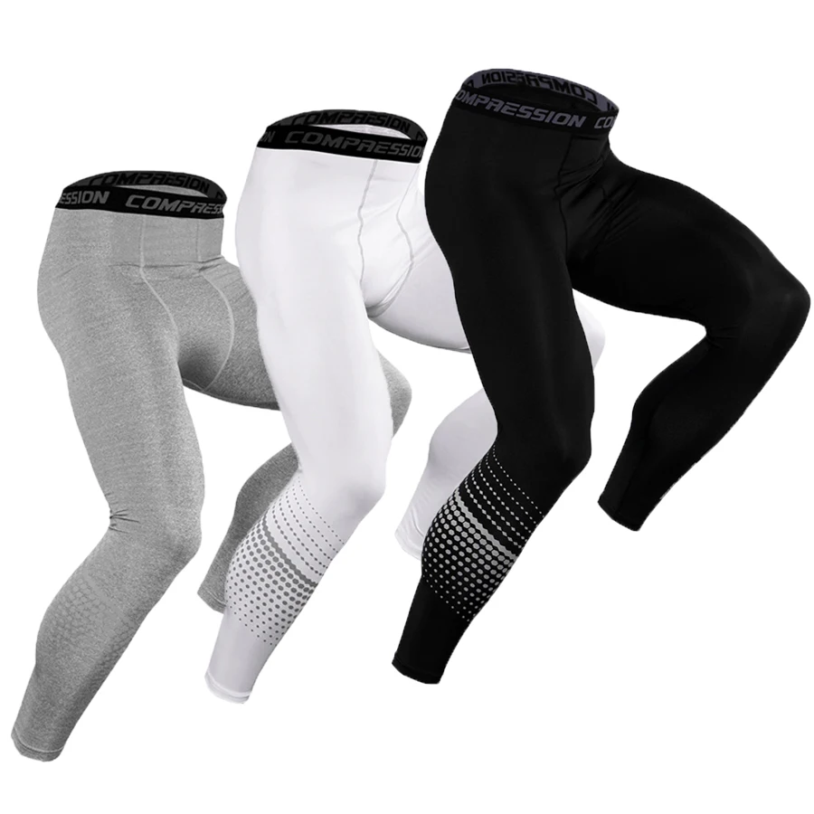 

2019 Mens Compression Sports Leggings Men Running Tights Elastic Football Yoga Trousers Gym Slim Fit Leggins Jogging Pants