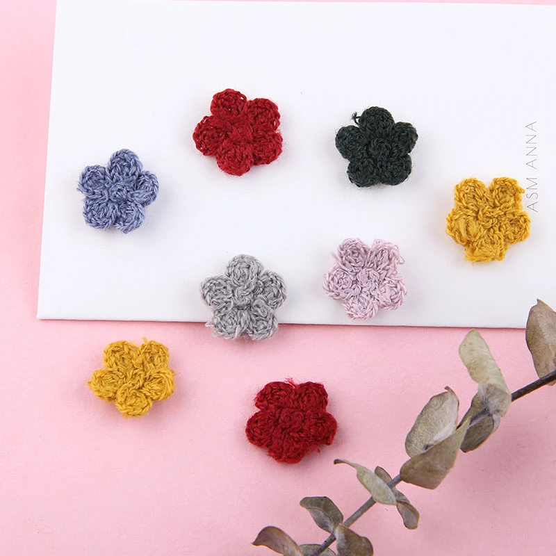

10 pcs 2019 hot sale autumn and winter women's woolen woven small flowers hairpin hair accessories earrings diy jewelry making