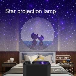 Lampe Led colorée de nuit ciel étoilé pour la saint valentin, projecteur Rechargeable avec commande vocale, lumière d'ambiance, cadeau de vacances 