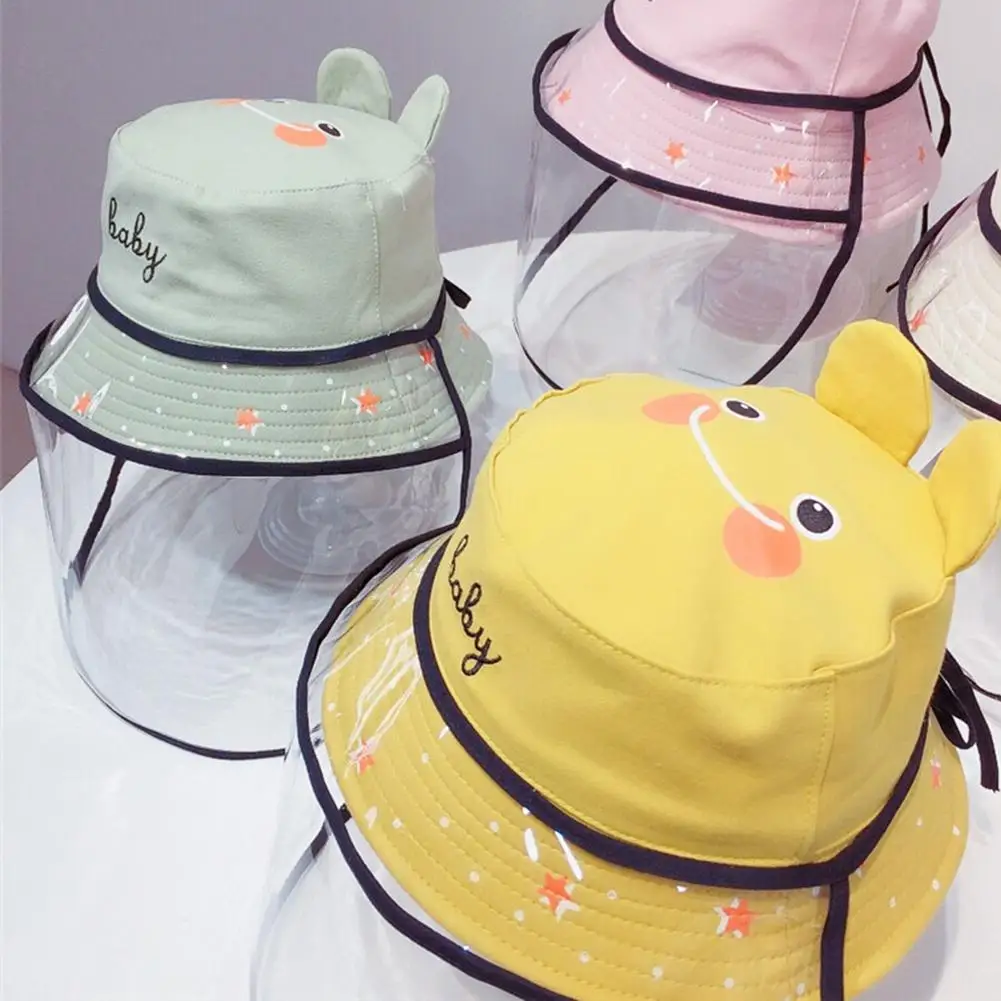 

Protective Transparent Face Mask With Removable Protection Cap Anti-fog Saliva Cute Windproof Sun Fisherman Hat