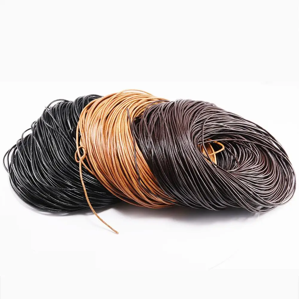 

2-5m/lot 3 Color Genuine Cow Leather Round Thong Cord Leather Cord String Rope For DIY Necklace Bracelet DIY Jewelry Making