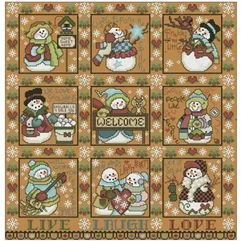 

Snowman stamp paradise Counted Cross Stitch 11CT 14CT DIY Chinese Cross Stitch Kits Embroidery Needlework Sets home decor