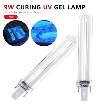 

4Pcs Glass 9W Curing UV Gel Lamp Gel Nail Art Dryer Tube 16.5cm Replacement UV lamp Tube Light Bulb