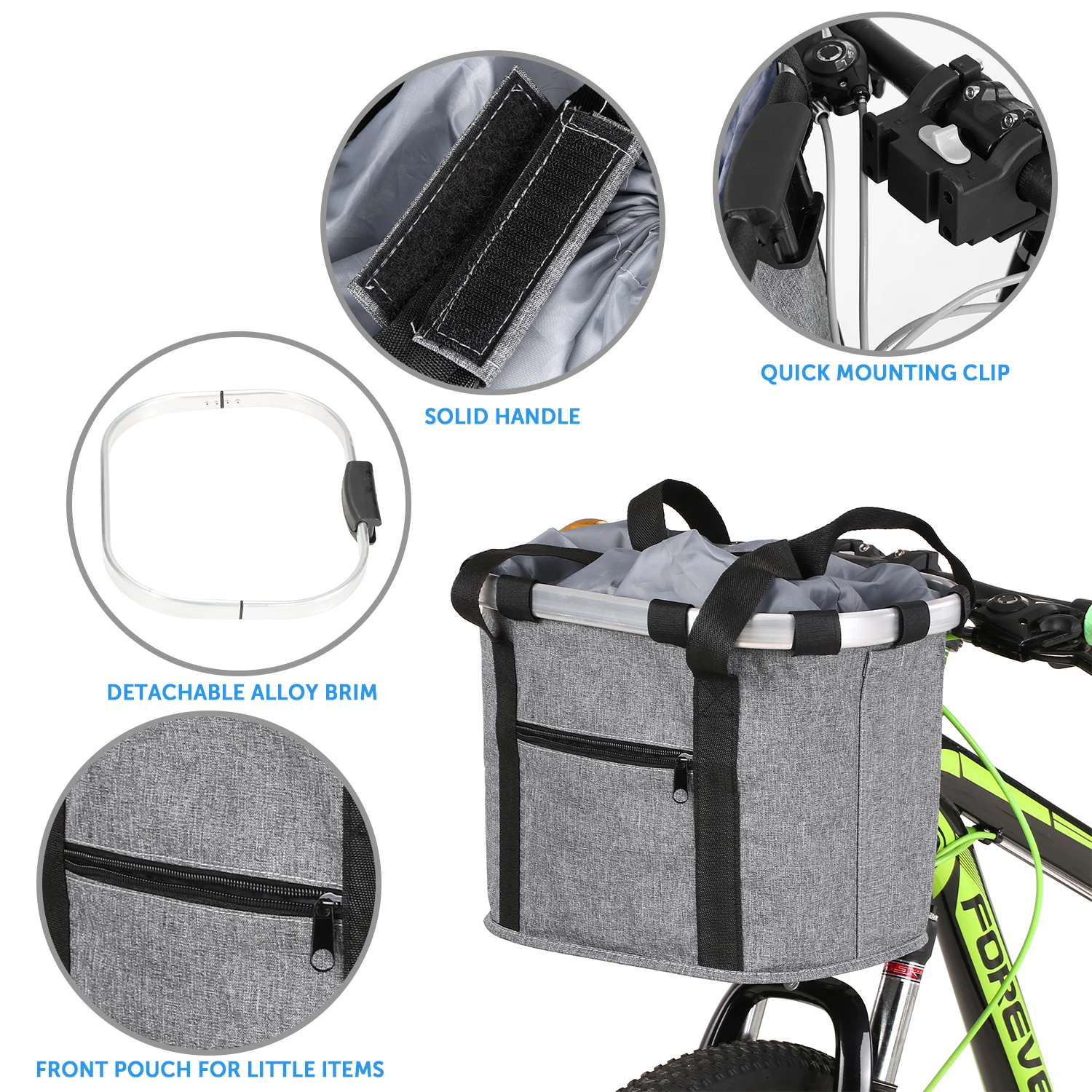 Bicycle Basket Front Bag Pet Carrier Cycling Pouch Bike Pannier Baggage Holder