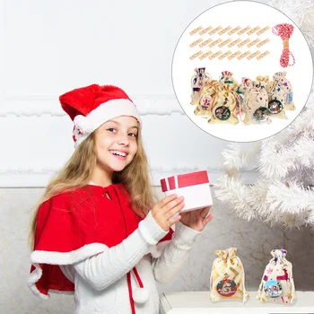

1 Set Practical Christmas Calendar Gift Bags Fashionable Countdown Bags