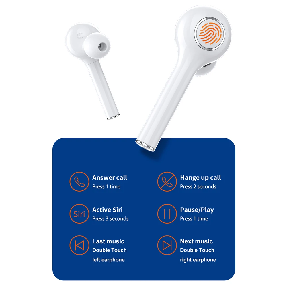 TW13 Wireless Bluetooth 5 0 Earphone In Ear Touch Control Headset with Microphone Stereo Sound LED Display Charging Box