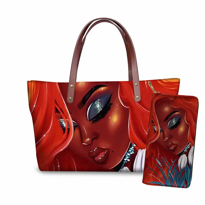 WHEREISART, женские сумки, сумки,, известные бренды, африканская пляжная сумка, Bolsa Feminina, афро черная вместительная сумка для девушек, кожзам, кошелек - Цвет: YQ4994ALZ21