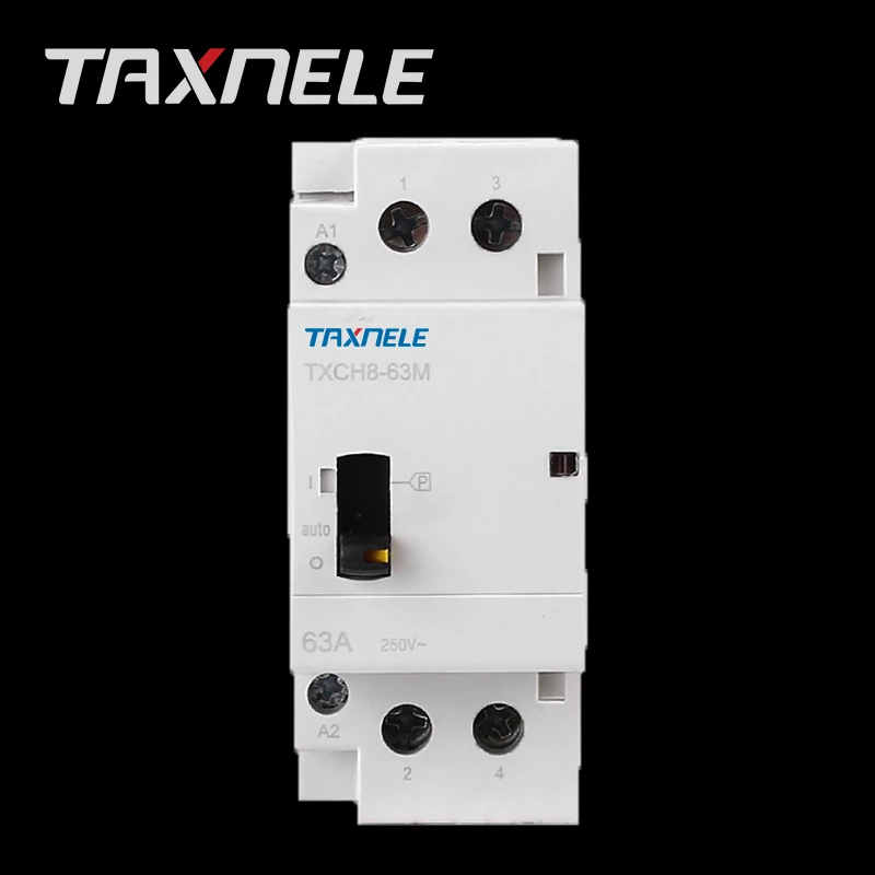 Din Rail AC Contactor 1NO 1NC 50//60HZ 220V//230V 63A Din Rail AC Contactor 2 Pole