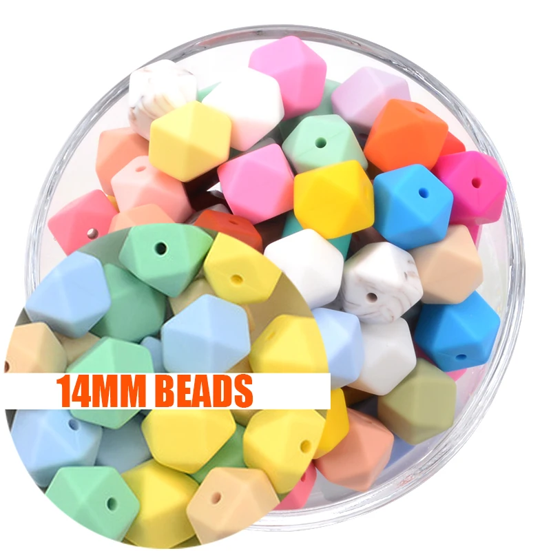 

14mm Regular Silicone Beads BPA Free Food Grade Baby Teething Beads For Baby Product Pacifier Chain DIY Handmaking Accessories