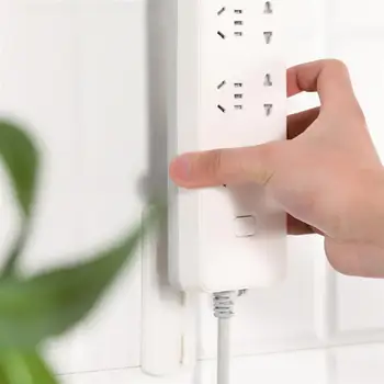 

3 Sets Traceless Punch Free Fixator Wall-mounted Cable Patch Panel Holders Hanging Socket Organizer Holder (White)